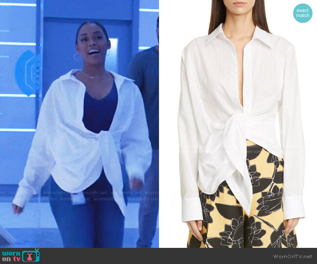 Jacquemus Bahia Blouse worn by Anissa Pierce (Nafessa Williams) on Black Lightning