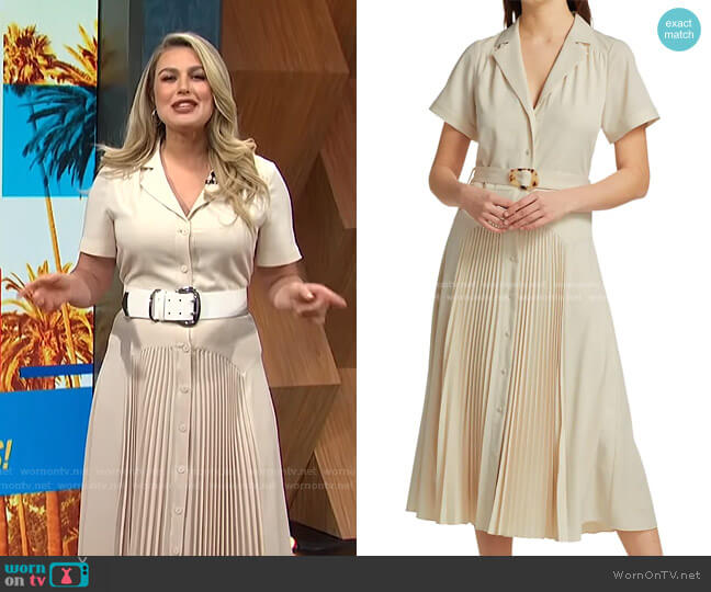 Jonathan Simkhai Sama Notched Collar Midi Dress worn by Carissa Loethen Culiner on E! News