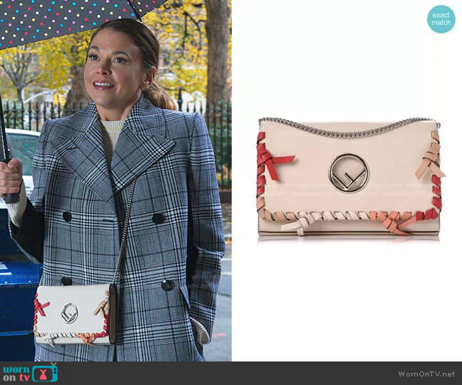 Fendi Kan Whipstitch Leather Shoulder Bag worn by Liza Miller (Sutton Foster) on Younger