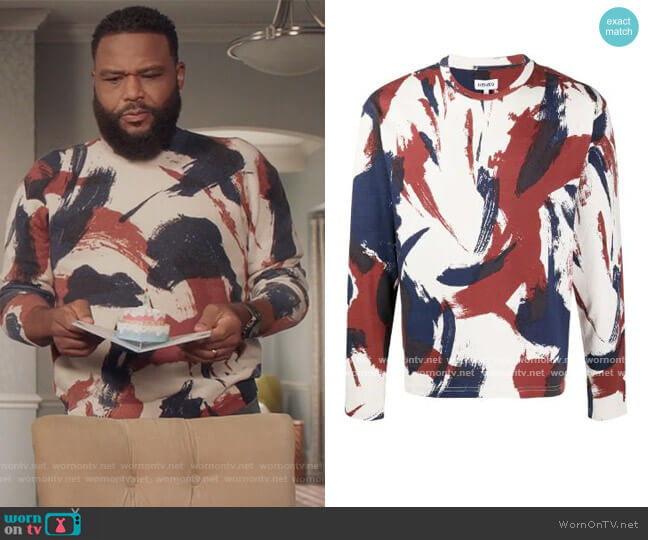 Kenzo Paint Print Sweatshirt worn by Andre Johnson (Anthony Anderson) on Black-ish