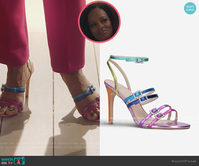 Kurt Geiger Pierra rainbow leather heeled sandals