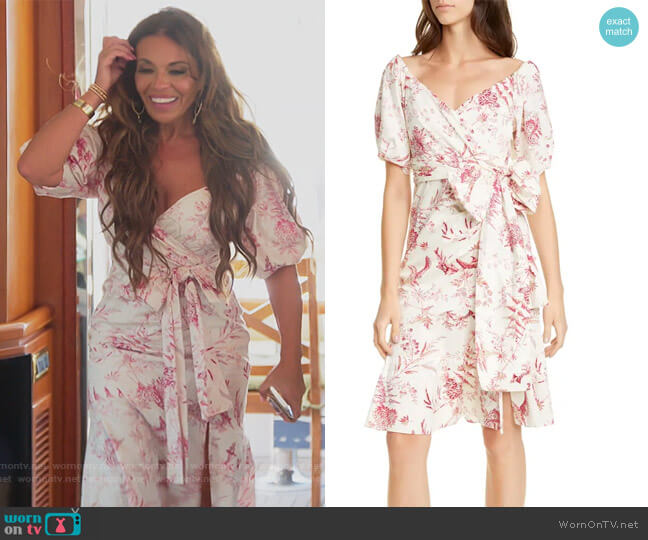 La Vie Rebecca Taylor Averie Wrap Dress worn by Dolores Catania on The Real Housewives of New Jersey