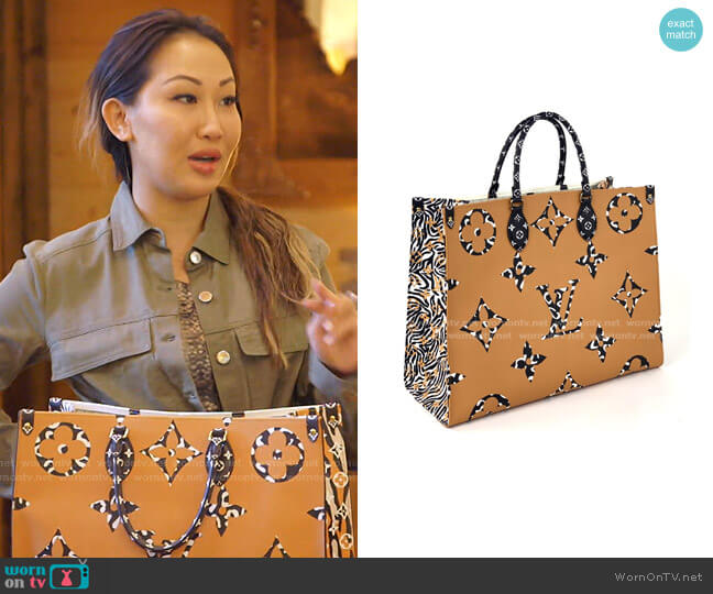 Louis Vuitton Monogram Giant Jungle Onthego Tote worn by Tiffany Moon on The Real Housewives of Dallas