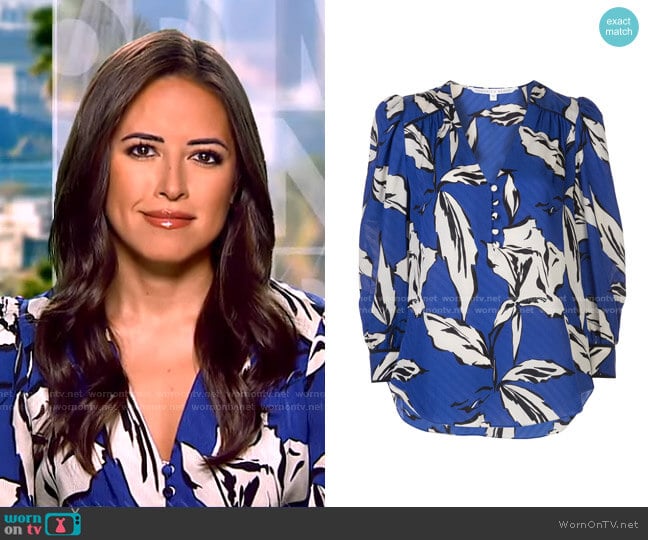 Veronica Beard Milan Floral Silk Blouse
