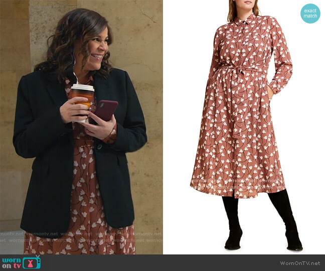 Marina Rinaldi Mr. Voyage Decorare Floral Shirtdress worn by Sara Castillo (Lindsay Mendez) on All Rise