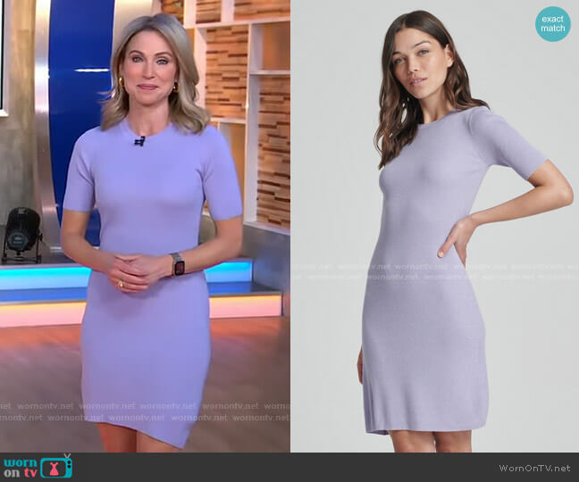 Naadam Ribbed Dress worn by Amy Robach on Good Morning America