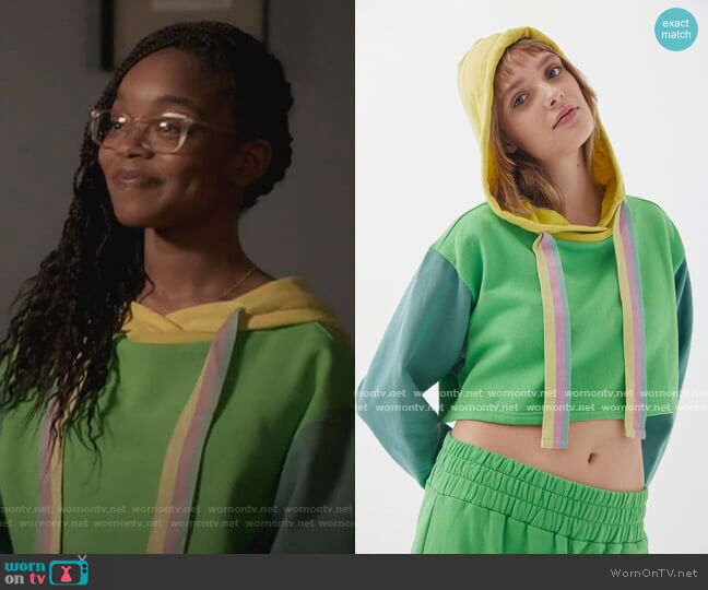 Out From Under Dalia Cropped Hoodie worn by Diane Johnson (Marsai Martin) on Black-ish