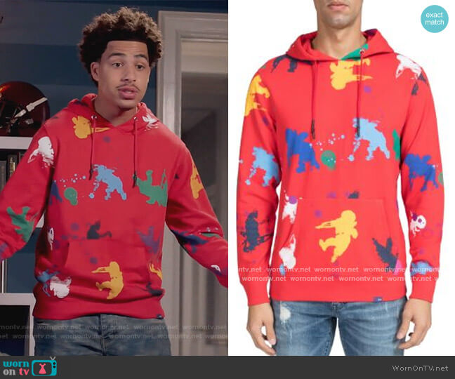 PRPS Jonny Cotton Cherub Stamp Hoodie worn by Andre Johnson Jr (Marcus Scribner) on Black-ish