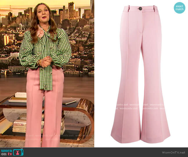 Peter Do Twill Wide-leg Trousers worn by Drew Barrymore on The Drew Barrymore Show