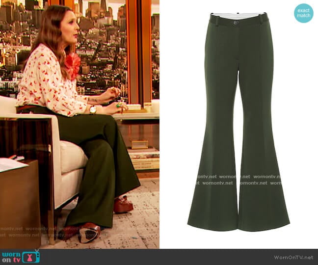 Peter Do Twill Flared Pants worn by Drew Barrymore on The Drew Barrymore Show