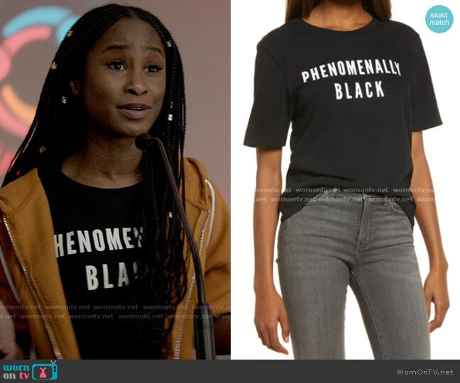 Phenomenal Phenomenally Black Graphic Tee worn by Jordan Moore (Keeya King) on Batwoman