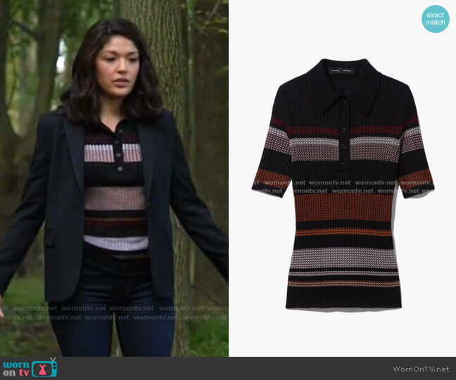 Proenza Schouler Zig Zag Polo Top