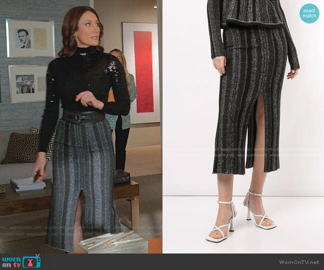 Proenza Schouler Ottoman Knit Midi Skirt worn by Quinn (Laura Benanti) on Younger
