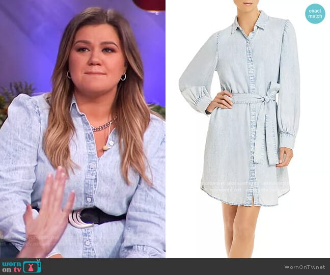 Rails Adele Denim Belted Shirtdress worn by Kelly Clarkson on The Kelly Clarkson Show