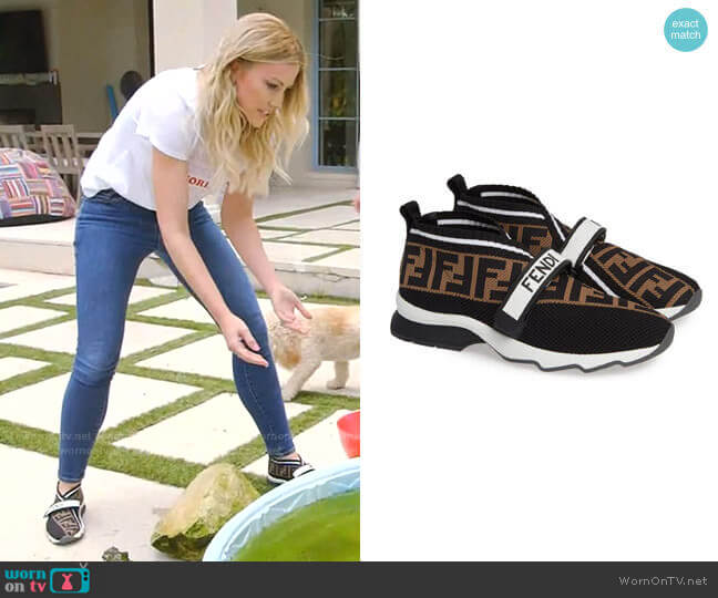 Fendi Rockoko Knit Sneaker worn by Stephanie Hollman on The Real Housewives of Dallas