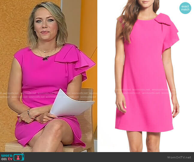 Eliza J Ruffle Shoulder Shift Dress worn by Dylan Dreyer on Today