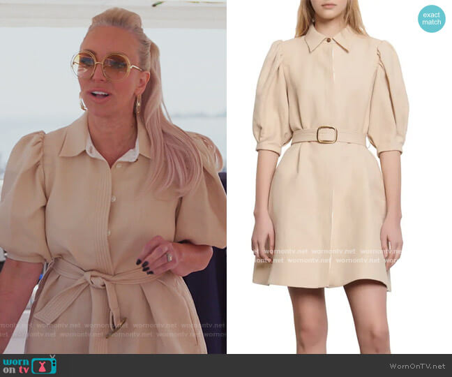 Sandro Luno Puff Sleeve Shirtdress worn by Margaret Josephs on The Real Housewives of New Jersey