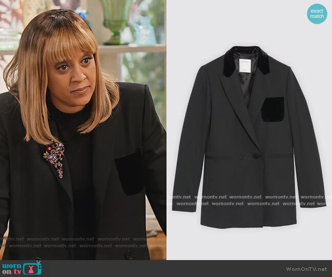 Sandro Tailored jacket worn by Cocoa McKellan (Tia Mowry-Hardrict) on Family Reunion
