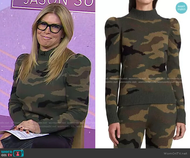 Generation Love Saskia Camo Sweater worn by Jill Martin on Today