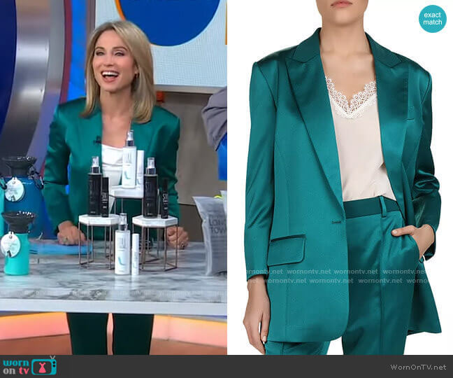 The Kooples Satin Blazer worn by Amy Robach on Good Morning America