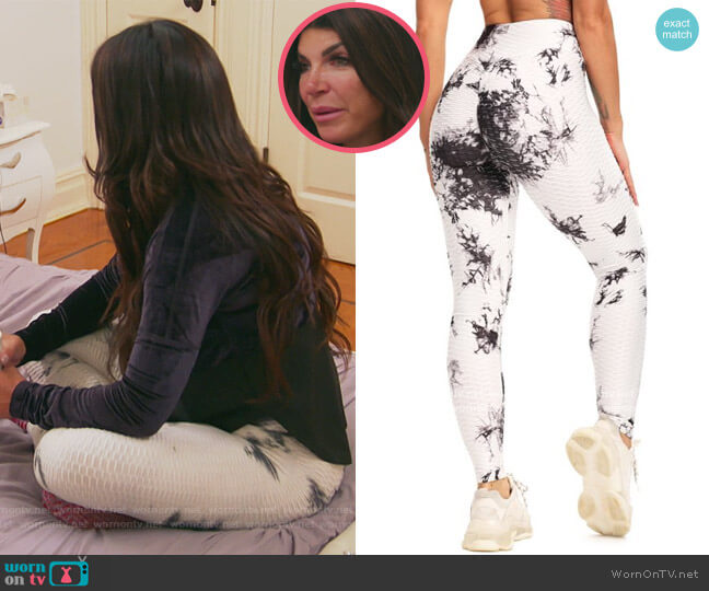 Seasum Tie Dye Yoga Pants worn by Teresa Giudice on The Real Housewives of New Jersey
