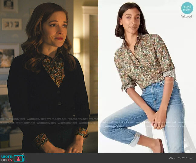 J. Crew Slim Perfect Shirt in Liberty worn by Zoey Clarke (Jane Levy) on Zoeys Extraordinary Playlist