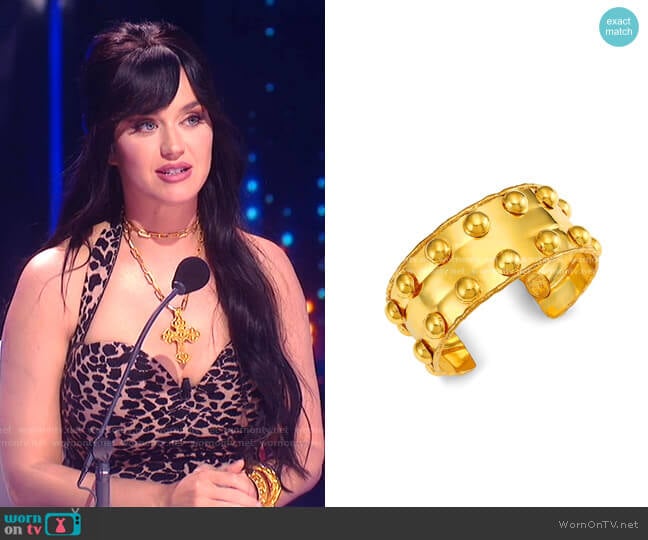 Sylvia Toledano Stone Massaï Goldtone Studded Cuff worn by Katy Perry on American Idol