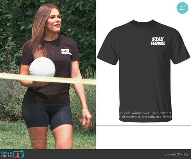 Talentless Stay Home Tee worn by Khloe Kardashian on Keeping Up with the Kardashians