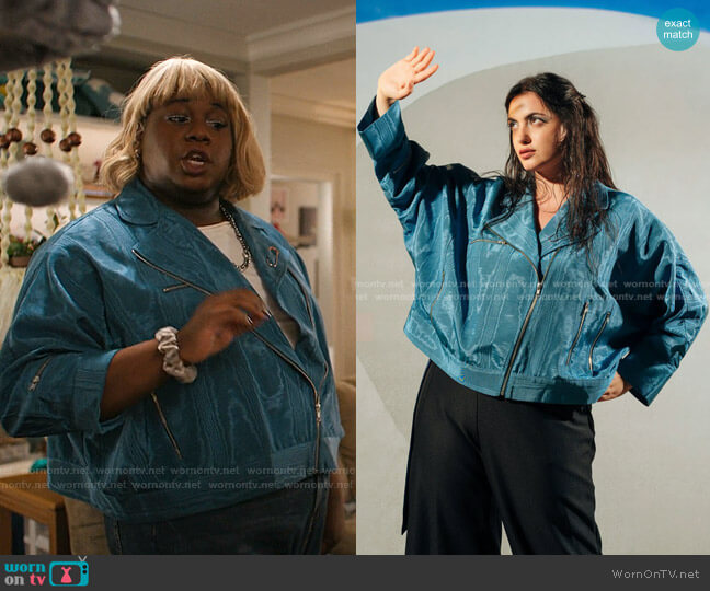 Tamara Malas Haze Jacket worn by Mo (Alex Newell) on Zoeys Extraordinary Playlist