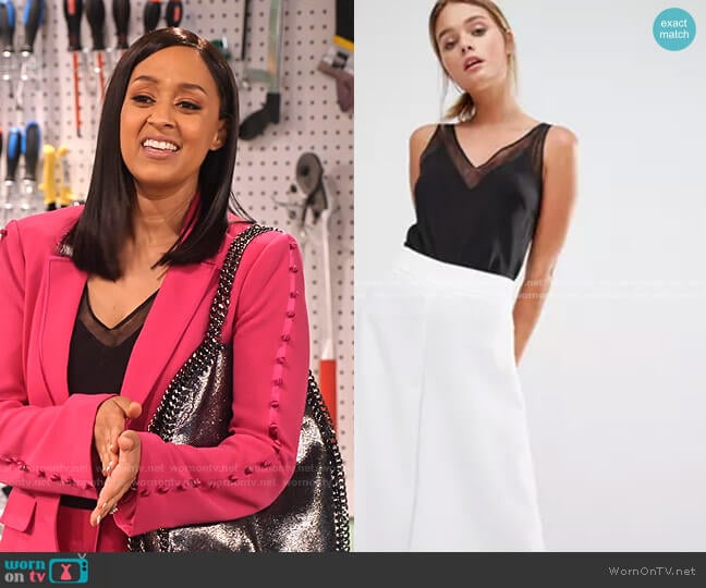 Ted Baker Leiaa Camisole worn by Cocoa McKellan (Tia Mowry-Hardrict) on Family Reunion