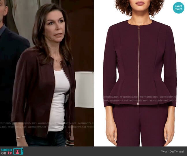 Ted Baker Suria Jacket worn by Anna Devane (Finola Hughes) on General Hospital