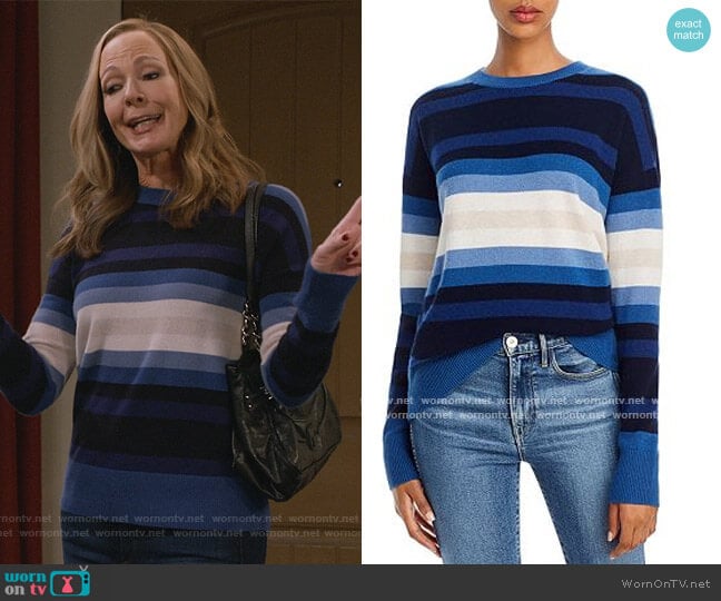 Theory Striped Cashmere Sweater worn by Bonnie Plunkett (Allison Janney) on Mom