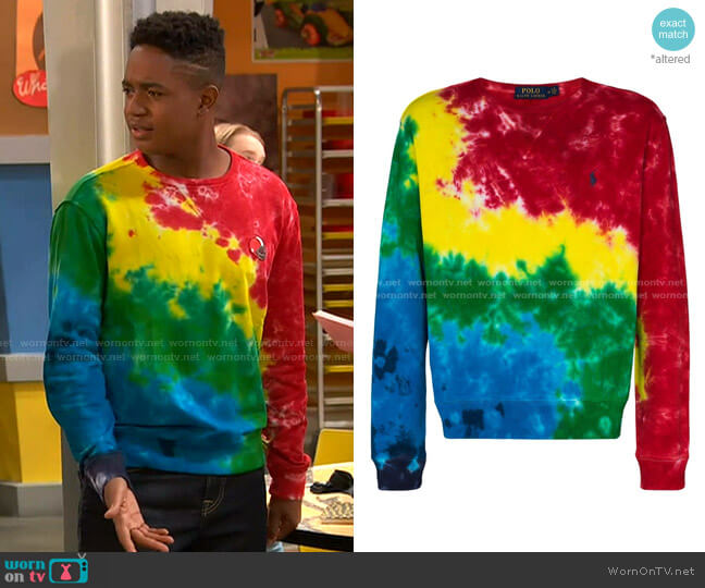 Polo Ralph Lauren Tie-Dye Long-Sleeve Sweatshirt worn by Booker Baxter (Issac Ryan Brown) on Ravens Home