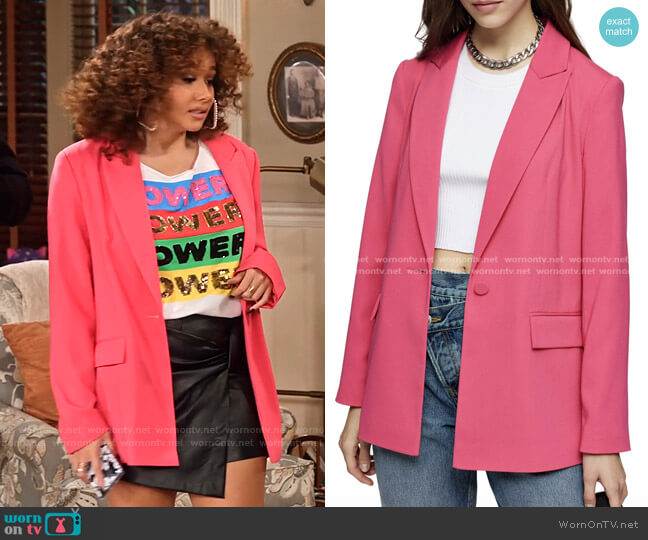 Topshop Crepe Blazer worn by Jade (Talia Jackson) on Family Reunion