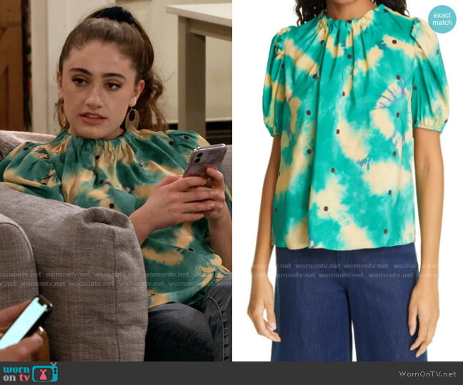 Ulla Johnson Isolda Blouse worn by Jackie Raines (Rachel Sennott) on Call Your Mother
