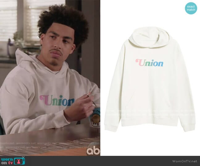 Union Printables Summer Logo Hoodie worn by Andre Johnson Jr (Marcus Scribner) on Black-ish