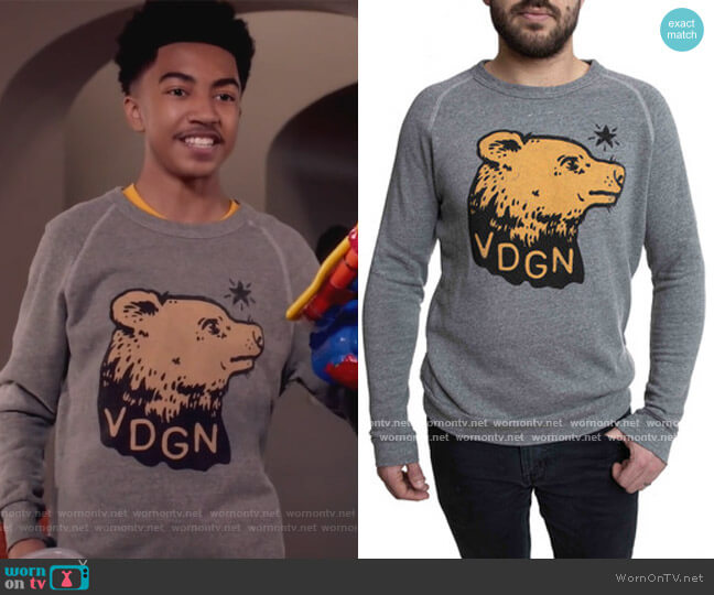 Vardagen VDGN Logo Bear Graphic Pullover worn by Jack Johnson (Miles Brown) on Black-ish