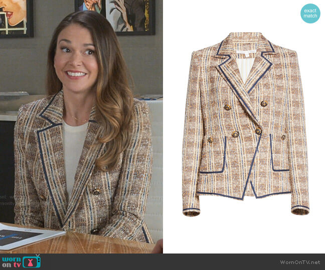 Veronica Beard Theron Tweed Jacket worn by Liza Miller (Sutton Foster) on Younger