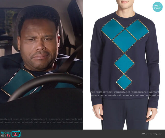 Versace Geometric Studded Sweatshirt worn by Andre Johnson (Anthony Anderson) on Black-ish