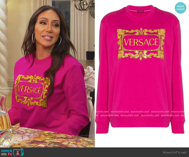 Versace Pink Sweater worn by Melissa Gorga on The Real Housewives of New Jersey