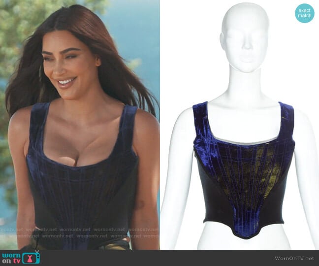 Vivienne Westwood Blue Two Toned Corset worn by Kim Kardashian on Keeping Up with the Kardashians