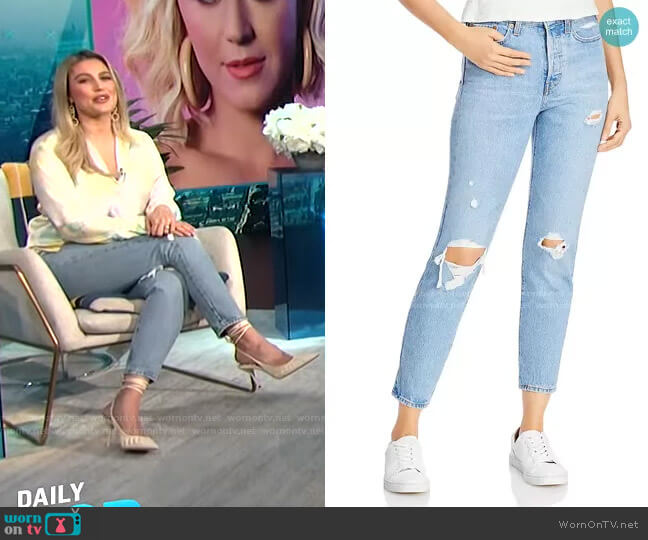Levi's Wedgie Icon Ripped Slim Ankle Jeans worn by Carissa Loethen Culiner on E! News