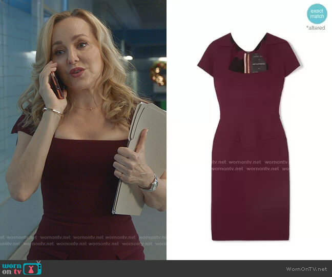 Roland Mouret Wool-Crepe Dress worn by Marissa Morgan (Geneva Carr) on Bull