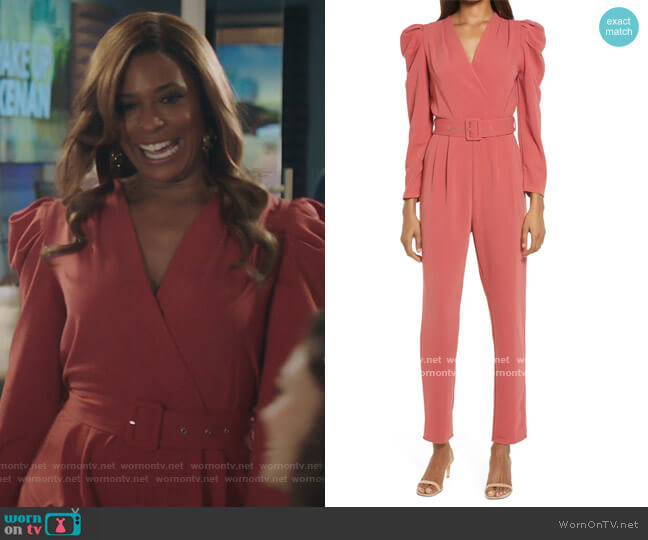 Adelyn Rae Dece Long Sleeve Belted Jumpsuit worn by Mika (Kimrie Lewis) on Kenan