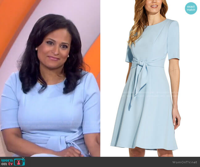 Adrianna Papell Tie-Front Dress worn by Kristen Welker on Today