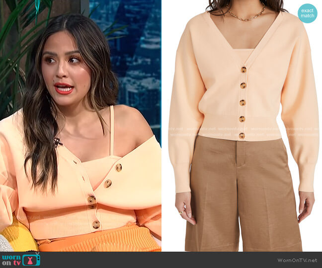 A.L.C. Peters II Cardigan worn by Erin Lim on E! News