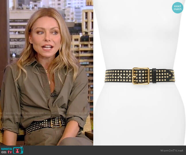 Alexander McQueen Studded Leather Belt worn by Kelly Ripa on Live with Kelly and Mark