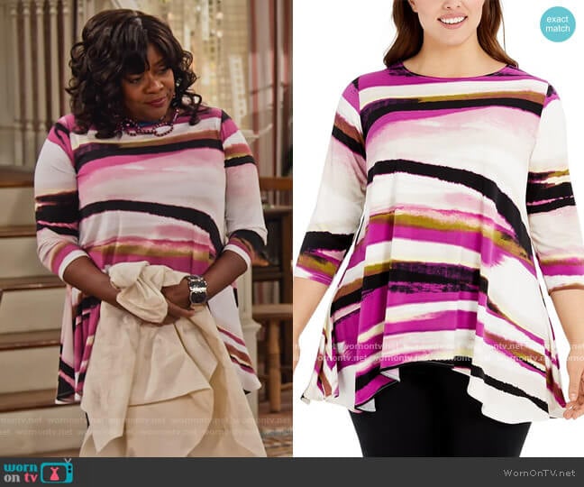 Alfani Petite Swing Top worn by MDear (Loretta Devine) on Family Reunion