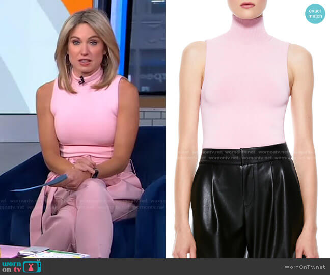Alice + Olivia Darina Turtleneck Tank worn by Amy Robach on Good Morning America