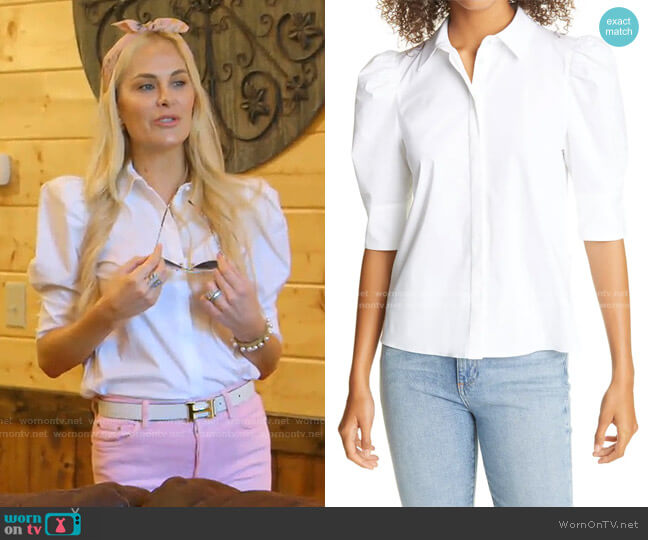 Alice + Olivia Willa Puff Sleeve Blouse worn by Kameron Westcott on The Real Housewives of Dallas